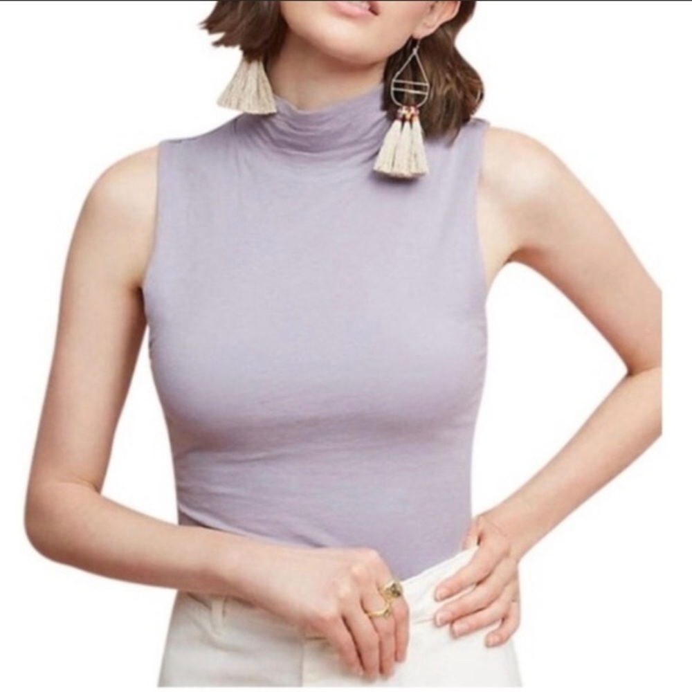 🌟ANTHROPOLOGIE🌟 velvet turtleneck tanktop